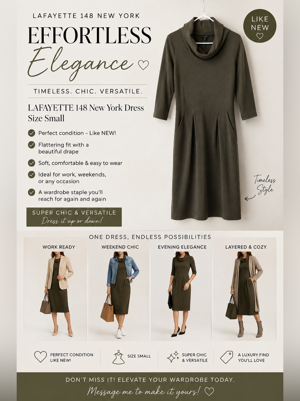 LAFAYETTE 148 New York Dress size small - Picture 1 of 7